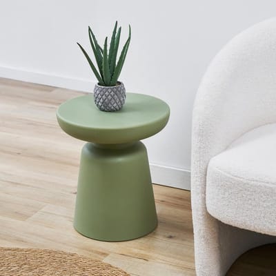 Bijzettafel Rond - Salontafel Decoratie - Woonkamer Inrichting - Direct Klaar - 40 cm Diameter - Groen