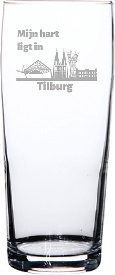 Gegraveerde bierfluitje 19cl Tilburg