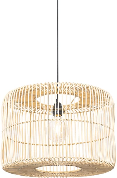 QAZQA maud - Oosterse Hanglamp - 1 lichts - Ø 45 cm - Naturel - Woonkamer | Slaapkamer | Keuken