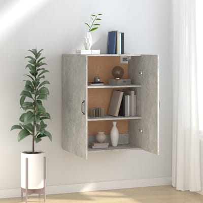 vidaXL - Hangkast - 69,5x34x90 - cm - bewerkt - hout - betongrijs