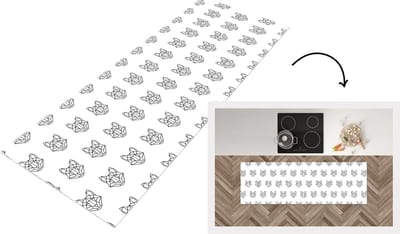 Keukenloper - Loper keuken - Vos - Patroon - Vormen - 150x50 cm - Keukenloper vinyl