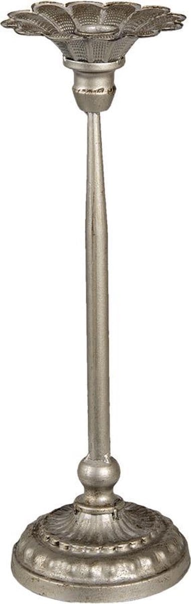 Clayre & Eef Kandelaar Ø 13x40 cm Zilverkleurig IJzer