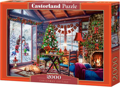 Castorland Christmas Cottage – Puzzel – 2000 stukjes – Satijnen afwerking – Perfecte pasvorm – Europese kwaliteit