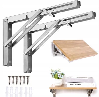2 x Opvouwbare Driehoekbeugel - 50CM - Met Montageschroeven - Ruimtebesparende Plankbeugel voor Banken en Planken