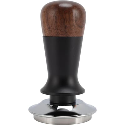 Koffietamper Veerbelast RVS Walnoot Koffiepersgereedschap voor Koffiezetten 58mm / 51mm / 2.01in