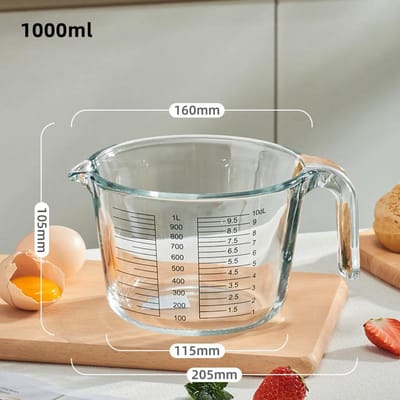 Zwaar Kaliber Melkbeker Verdikken Hoog Borosilicaatglas Maatbekers Grote Capaciteit Meten voor Bakken Keukengereedschap