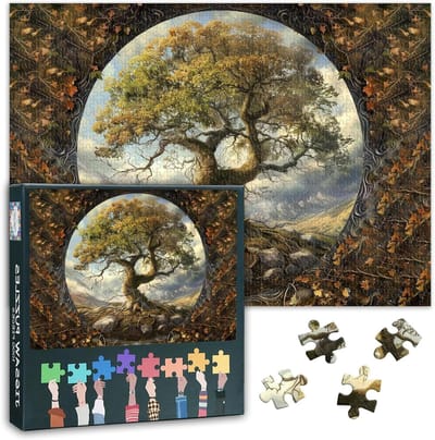 Puzzel 1000 stukjes - Legpuzzel Volwassenen - Ontspanning en Decoratie - Dikke Kartonnen Stukjes - 70 x 50 cm - Boomlandschap