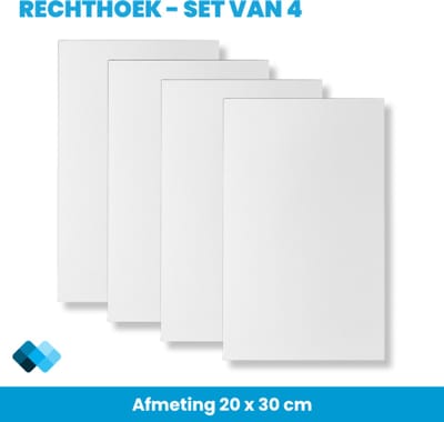 Plakspiegels Rechthoek 20x30 cm – 4 Stuks - Zelfklevende spiegel – Acryl – Plakspiegel kastdeur