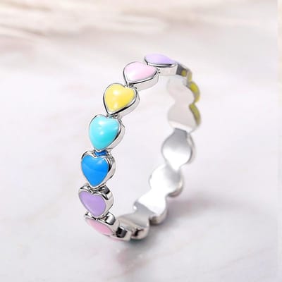 Nieuwe Creatieve Gekleurde Huisvormig Ontwerp Emaille Vingerring Voor Vrouwen Gouden Kleur Band Grappige Meisjes Ringen Cadeau Hip Hop Feest Sieraden 6 white