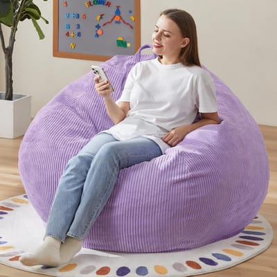 Zitzak Stoel - Grote Zitzak - Ontspannen Lezen - Traanvormig Ontwerp - 96 cm breed - Paars