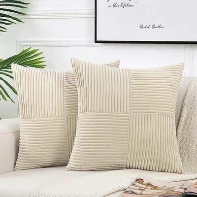 Gestikte Sierkussenhoes Corduroy Kussenhoes Beige Effen Kussensloop Woondecoratie voor Bank Woonkamer Bed Lendenkussenhoes 45x45CM beige
