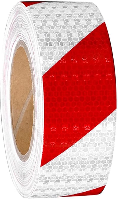 Famanu – Reflecterende tape rood/wit – zelfklevend reflectorplakband – waarschuwingstape voor voertuig
