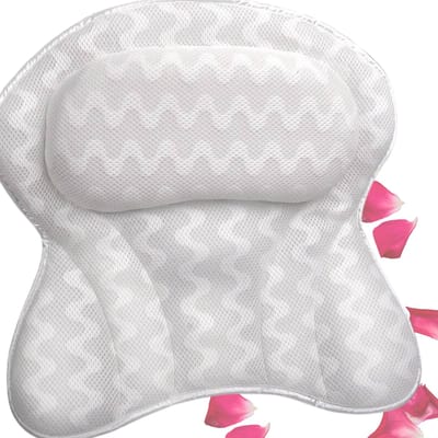 Bovista Badkussen - Badkussens Voor In Bad - Nekkussen Bad - Hoofdsteun Bad - Antislip - Spa Kussen - Jacuzzi Accessoires - Grijs