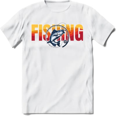 Fishing - Vissen T-Shirt | Grappig Verjaardag Vis Hobby Cadeau Shirt | Dames - Heren - Unisex | Tshirt Hengelsport Kleding Kado - Wit - S