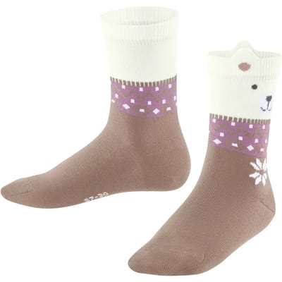 FALKE Ice Bear gedessineerd katoen sokken kinderen beige - maat 31-34