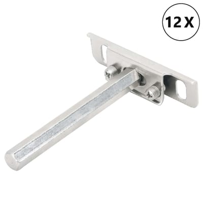 vidaXL - Zwevende - plankdragers - 12st - onzichtbaar - Ø12x100 - mm - koolstofstaal