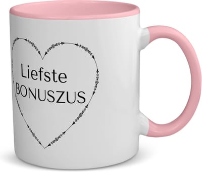 Akyol - liefste bonuszus koffiemok - theemok - roze - Zus - de liefste bonuszus - verjaardag - cadeautje voor zus - zus artikelen - kado - geschenk - 350 ML inhoud