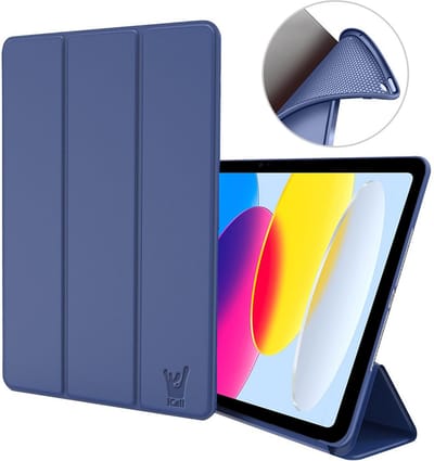 Hoes geschikt voor iPad 2022 10.9 inch 10e Generatie / iPad 2025 11 inch (A16) 11e Generatie - Trifold Smart Cover Book Case Kunstleer Tablet Hoesje Blauw