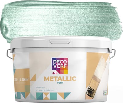 Decoverf metallic verf mintblauw, 2.5L