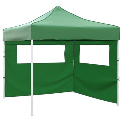 vidaXL - Vouwtent - met - 2 - wanden - 3x3 - m - groen
