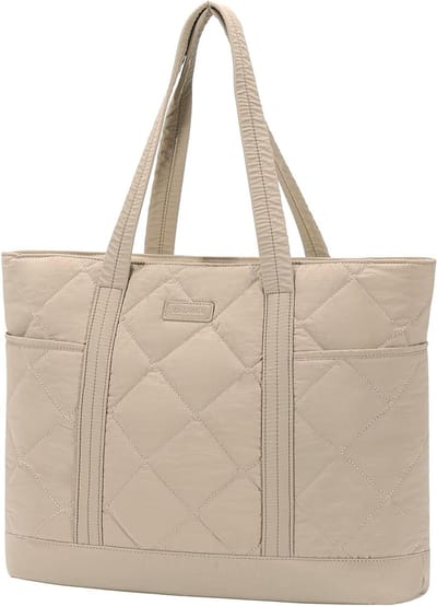 Dames Tote Tas - Grote Handtas Werk - Laptop Vervoeren - Gewatteerd Laptopvak - 41.9 x 15 x 36 cm