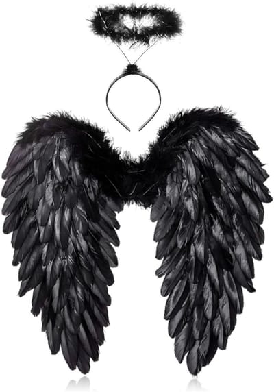 Zwarte 60 cm Engel Vleugels voor Vrouwen en Meisjes - Perfect voor Feestjes, Carnaval en Kostuums