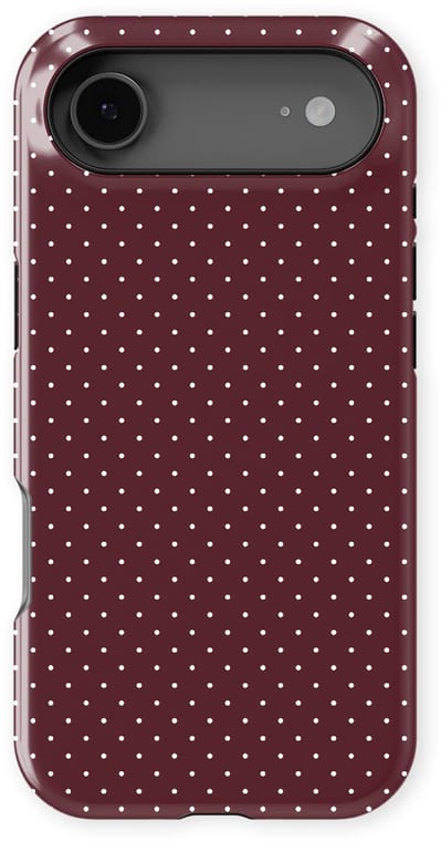 Micro Dots Tough Hoesje geschikt voor iPhone 17 Air | Geschikt Voor Mag | Stippen Motief Backcover geschikt voor iPhone 17 Air Wine Dots