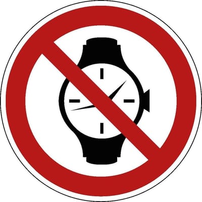 Horloges verboden bord - kunststof 150 mm