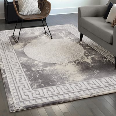 Harmony Oosters Vloerkleed Medaillon Grijs- 120x160CM