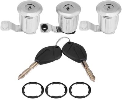 Dailygoods- Autodeurslot Set - Vervangingsslot voor Partner 1996-2007 - Cilinderslot - Deurslot met sleutel - Metalen constructie - Diameter ca. 3 cm