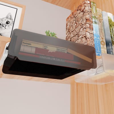 Boîte de Rangement Sous Bureau Rangement Sans Perçage ABS PS Petit Tiroir Caché Pour Dortoir Grand Noir Transparent white