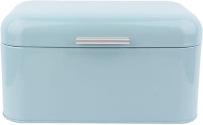 Broodtrommel Metaal - Brood Opslag - Keuken Organisatie - Vingerprintbestendig Oppervlak - 30.5 cm Lengte - Blauw