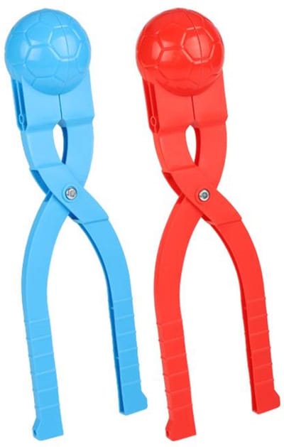 Een set van twee sneeuwbalclips voor kinderen met handvatten (kleuren willekeurig).