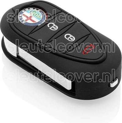 SleutelCover Alfa Romeo sleutel hoesje - silicone - zwart - schokabsorberend