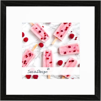 SecaDesign Tundra Hout - Fotolijst 13x13 / 9x9 cm fotomaat met passe-partout - Zwart