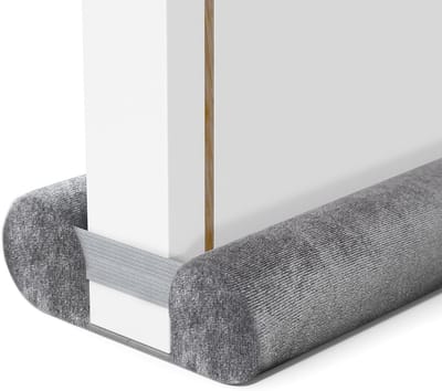 Dubbele Koude Isolatie Deur tochtstrip 60-75 cm Zelfklevend voor Onderkant Deur - Tochtwering, Geluidsisolatie en Bescherming tegen Insecten - Grijs
