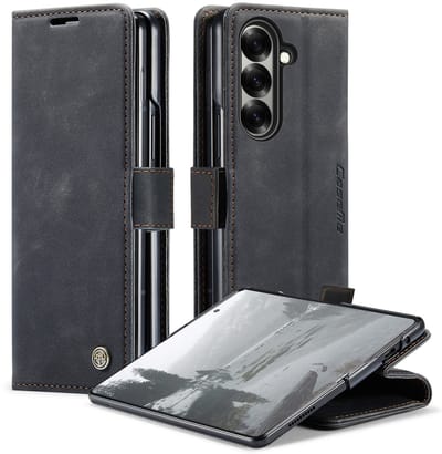 Caseme Geschikt voor Samsung Galaxy Z Fold 7 bookcase stand hoes - Zwart