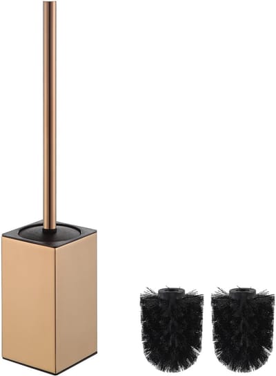 Wc-borstel, roségoud, roestvrijstalen toiletborstelhouder met hygiënische standaard, roestvrij en elegant, voor badkamer en hotel​​