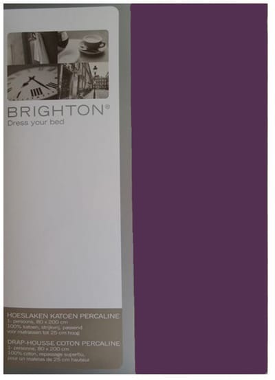 Brighton Hoeslaken - 100% Katoen Perkal - Eenpersoons - 90x220 cm - Aubergine