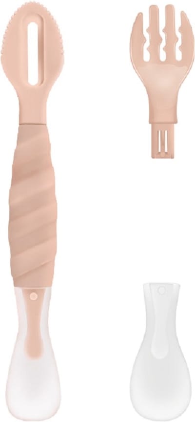 Multifunctioneel Baby Bestek | Lepel Fruitmes en Vork | Siliconen | Groen