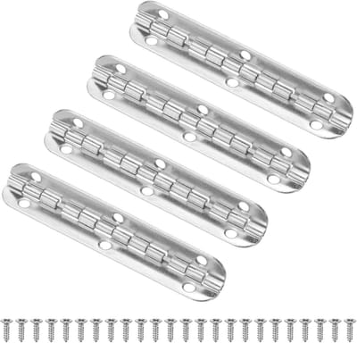 Scharnieren, 2-9/16 inch (65 mm) gegalvaniseerd ijzer binnendeur opvouwbare kont 90 ° mini-scharnieren met schroef voor houten doos/juwelendoos/kast [zilverkleurig]