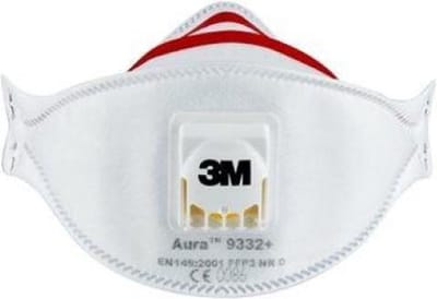 Gezichtsmasker 3M Aura 9322+. FFP2,met ventiel.  Dus hoogste beschermklasse
