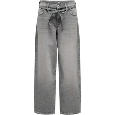 Only grijze dames jeans   Regular waist   Bleached wash wassing   Straight fit   5-Pocket zakken   Knoop- en ritssluiting   Duurzaam   Regular waist