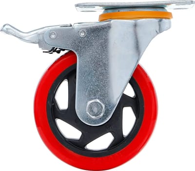 BGS Zwenkwiel met rem - rood/zwart - Ø 100 mm