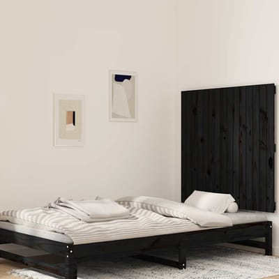 vidaXL - Wandhoofdbord - 95,5x3x90 - cm - massief - grenenhout - zwart
