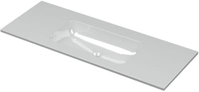 INK Aspekt Wastafel Porselein Midden Zonder Kraangat - 1200x450x15 mm - Glans Wit