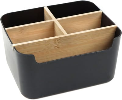 Famanu – Bamboe bureau-organizer met afneembare vakken – multifunctioneel voor pennen/notities/bril/