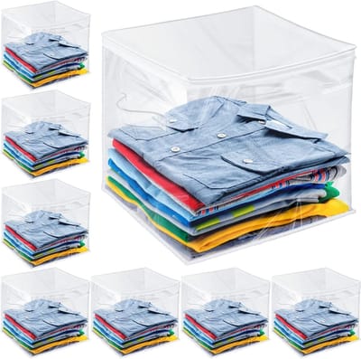 Opbergzakken met Rits - Opbergboxen - Kleding Opbergen - Transparant Design - 15 Stuks - Helder