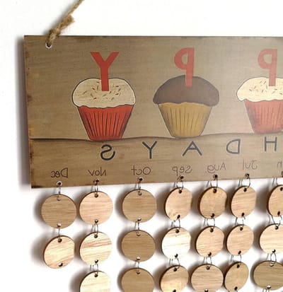 Houten Verjaardagskalender voor Jaarlijkse Decoratie, Creatieve Ambachten en Feestjes Thuis