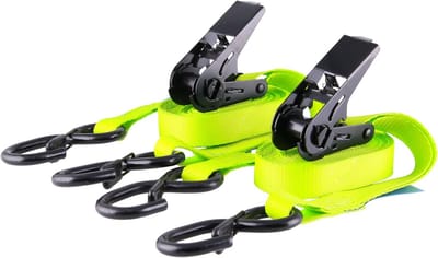 Set van 2 sjorbanden 4m met veiligheids-S-haak - 25mm breed - Tot 800kg